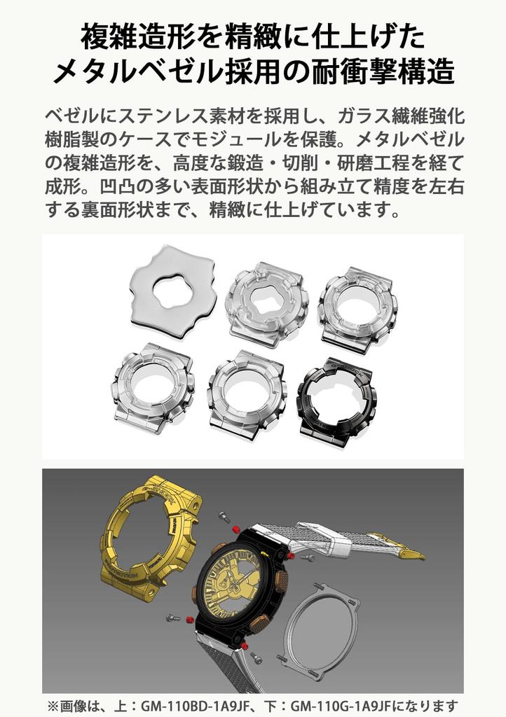 Часы Casio G-Shock, с металлическим покрытием, GM-110BD-1A9JF, мужские, черные, оригинальный японский продукт