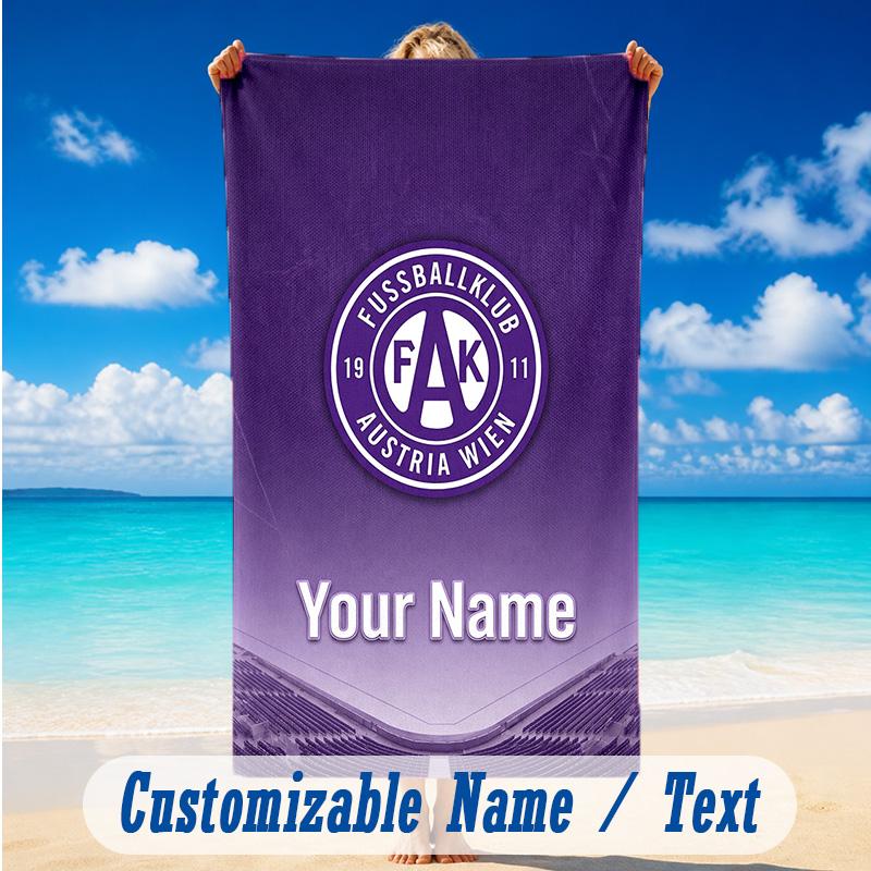 Beach Towel Custom Name Text, Quick Dry Large Towel For Beach HomeAustria Wien FC