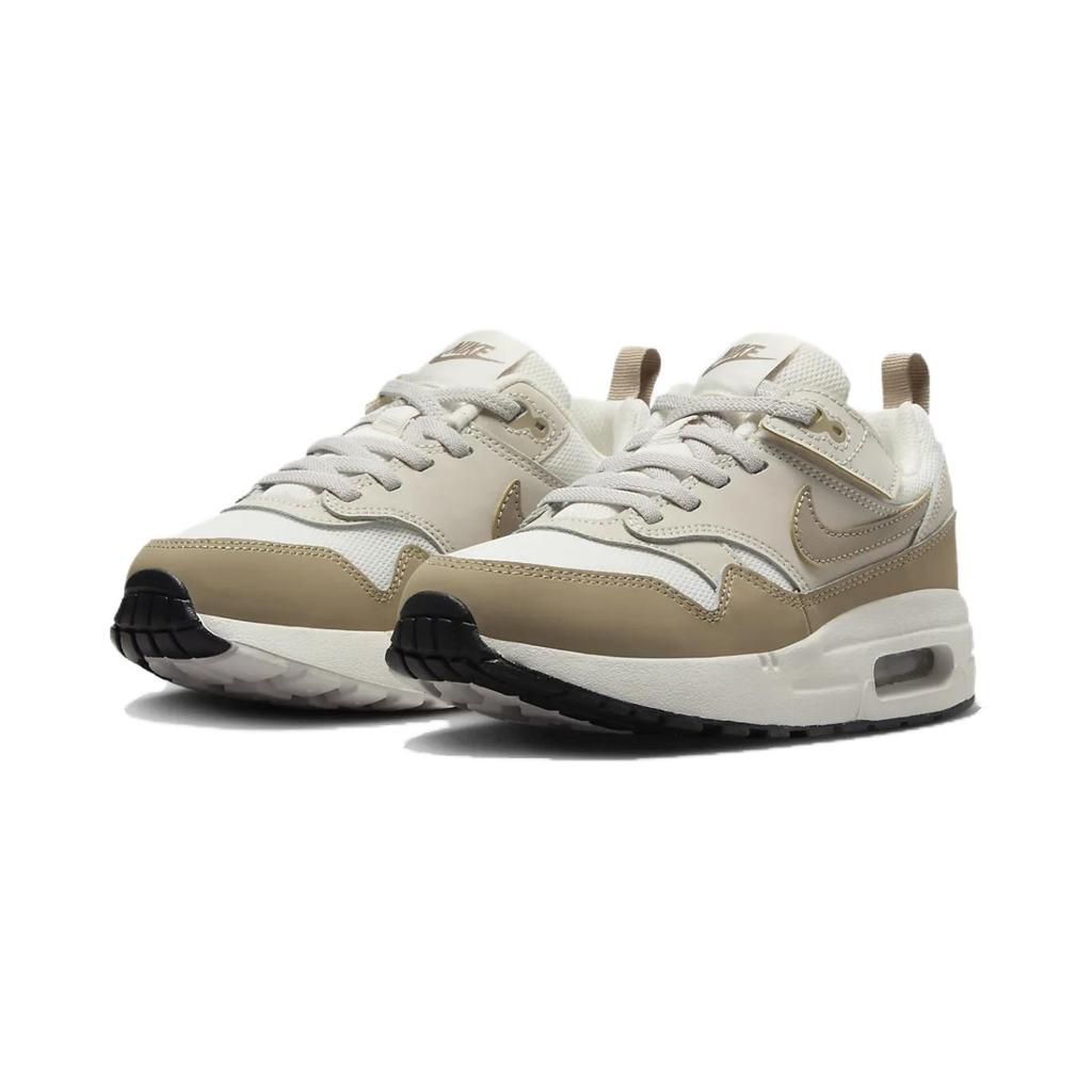 Nike Air Max 1 Abrasion Resistant Low top Kids Lifestyle Shoes White Brown Children Aged 3 7 Years Old DZ3308-006