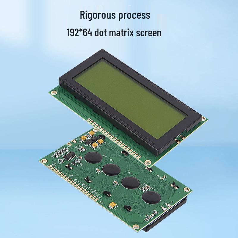 3.8-inch 192x64 Dot Matrix LCD Screen, Yellow-Green Backlight, Low Power Consumption