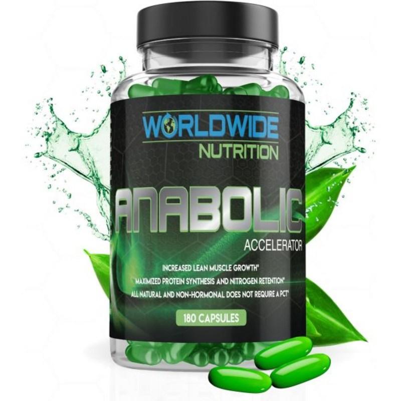 Worldwide Nutrition Anabolic Accelerator Витаминная добавка - Рост Силы и Энергии Наращивание мышечной массы Блокатор кортизола для мужчин, 180 таблеток, 1 штука