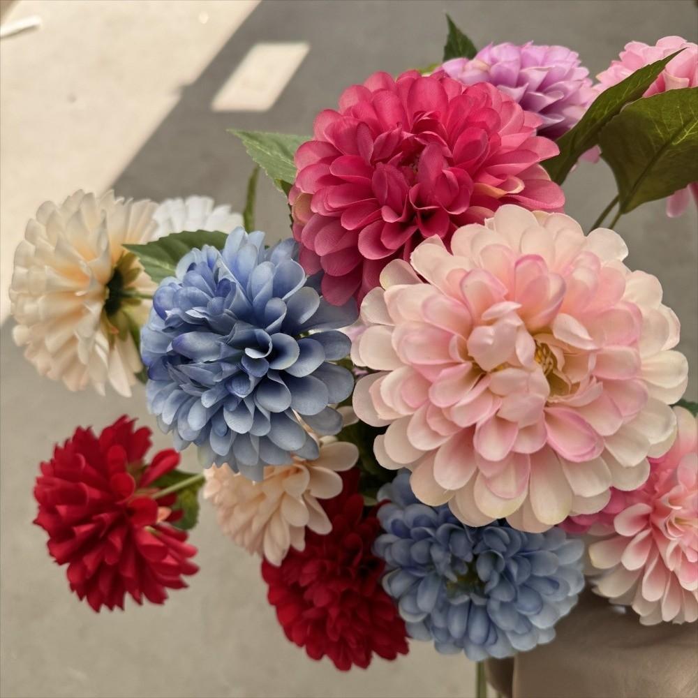 Silk Artificial Dahlia Flowers Bouquet Artificial Faux Plants Flower Arrangement