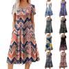 WomWomen's Casual Fashion Round Neck Short Sleeve Midi Dress Fashion Wedding Guest Dress