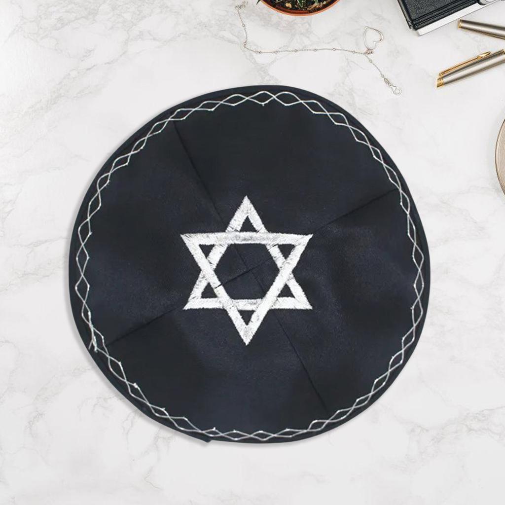 Elegant Kippah Cap for Adult Jewish Hat Embroidery Star Kippa Cap Comfortable Yarmulke Hat Judaism Kippa Hat Accessory