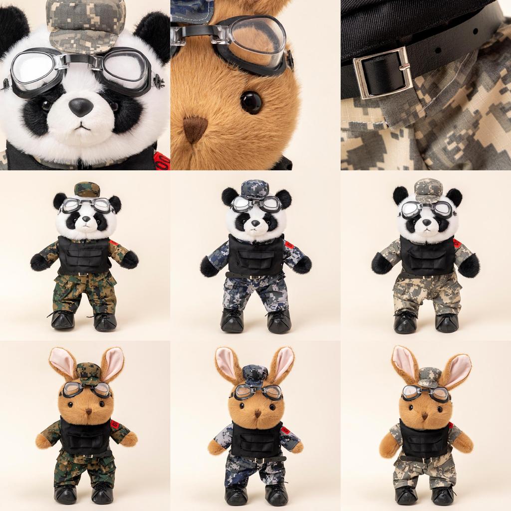 Soft And Cuddly Panda Army Plush Toy Rabbit Soldier Figure Perfect For Gifts