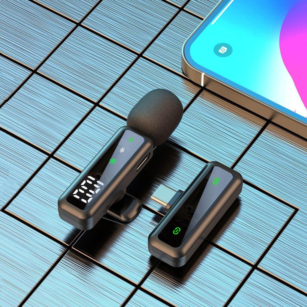 Cross-border Wireless Lavalier Microphone: Noise-Reducing Mini Mic with Digital Display for Video & Audio Recording.