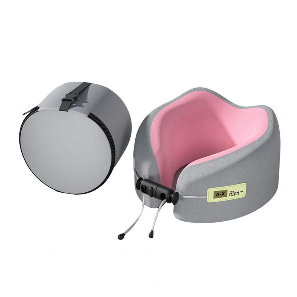 Cervical Support Travel Pillow Memory Foam U-shaped Travel Neck Pillow with Adjustable Drawstring for Pain Relief for Ultimate