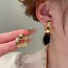 Hollow Square Earrings Niche Metal Design Stud Earrings Fashion Temperament Earrings Women