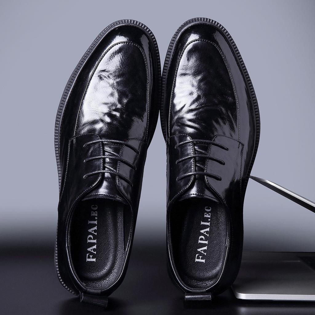 2025 туфли мужские деловые кожаные на высокой подошве мужские туфли кожаные дышащие в британском стиле дерби мужские повседневные деловые свадебные туфли