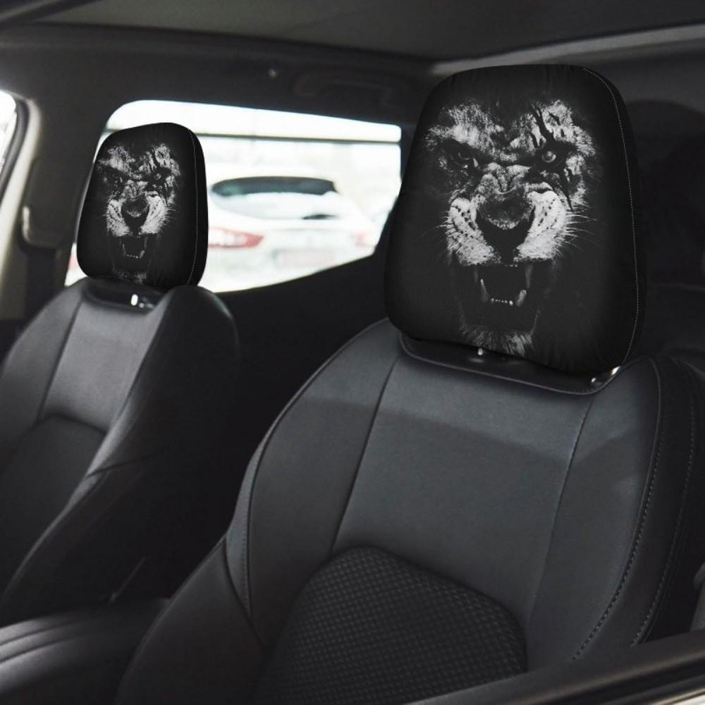 2PCS Elastic Car Headrests Protective Covers Washable Car Seat Headcover Gift for Car Lover