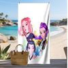 Пляжное полотенце с принтом Kpop Demon Hunters, Большое впитывающее быстросохнущее полотенце для летнего отдыха на природе и плавания