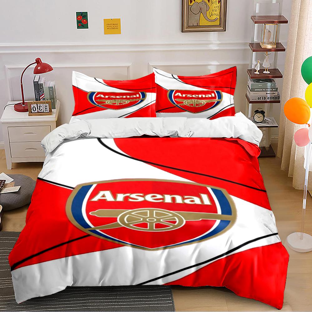 Arsenal Logo Red Bedding Set Bedding Duvet Cover Set Duvet Cover Pillowcases Home Decor (1 * Duvet Cover 2 * Pillowcases, without duvet insert)