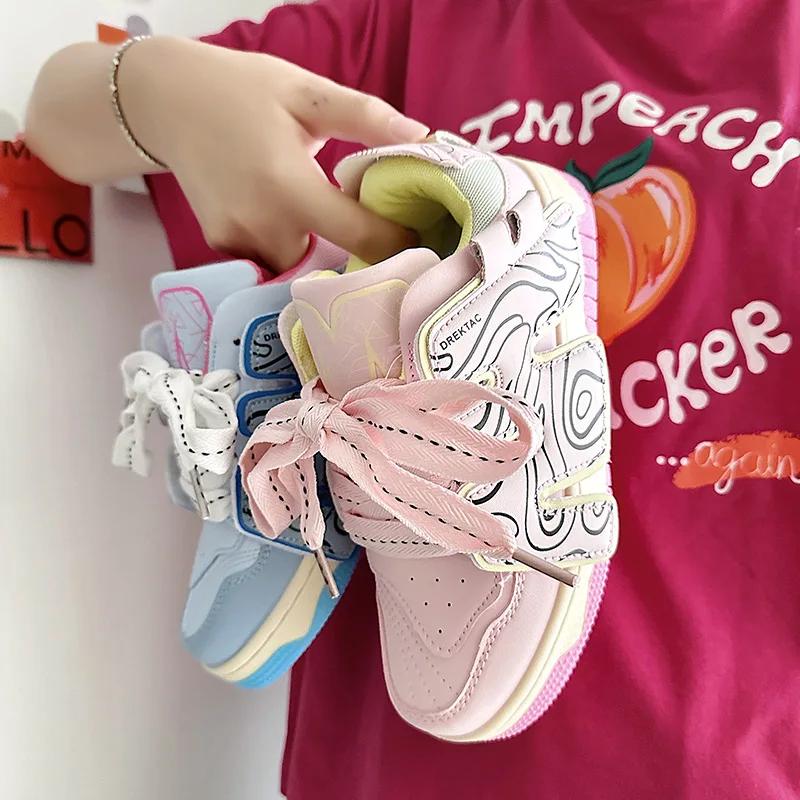 New China-Chic Small Couple Skateboarding Shoes Versatile Double Shoes Ropes Male and Female Leisure Student Fashion Sneakers