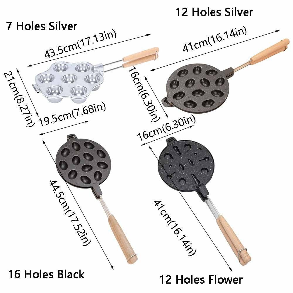 7/12/16 Holes Egg Tart Mold Long Handle Walnut Cookie Maker Mini Muffins Baking Mold Home Bakery