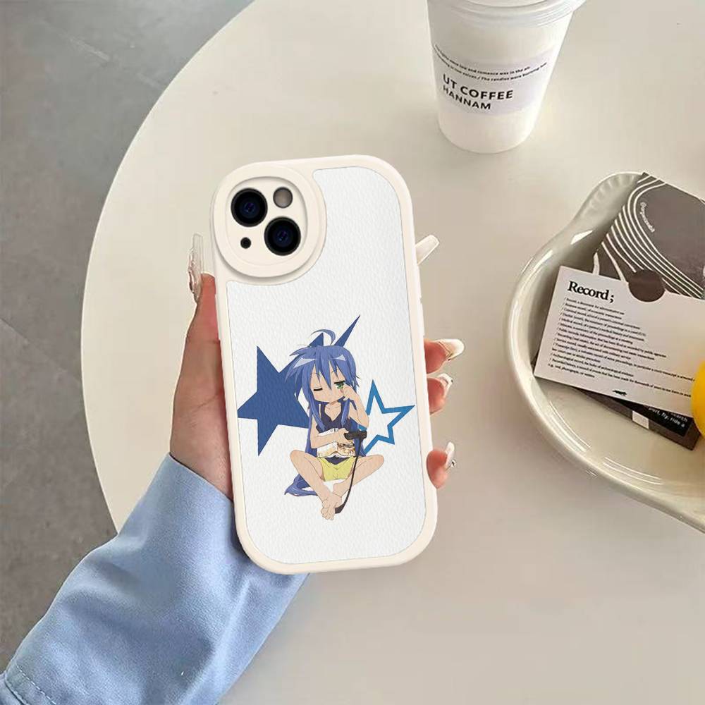 K-Konata Izumi Счастливая S-Звезда Чехол для телефона Для IPhone 11 12 13 14 15 16 Pro Max Plus Кожаная обложка