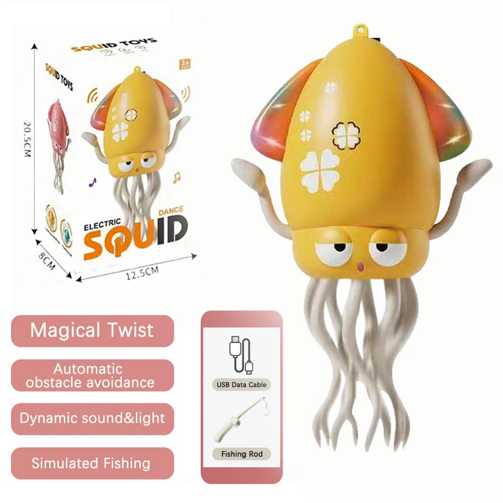 Креативная танцующая игрушка-осьминог, забавная ползающая, с автоматическим сенсором, избегающая препятствий, электронный питомец с музыкой и светом, детские рождественские подарки