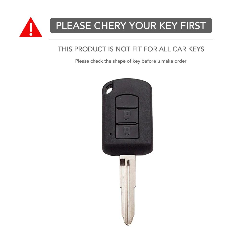 Чехол-накладка для ключа автомобиля для Mitsubishi ASX ASH Outlander Lancer EX Galant Pajero L200 2 кнопки брелок протектор