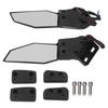 Motorcycle Side Rearview Mirrors Swivel Wing Fin with LED Turn Signal Carbon Fiber Style