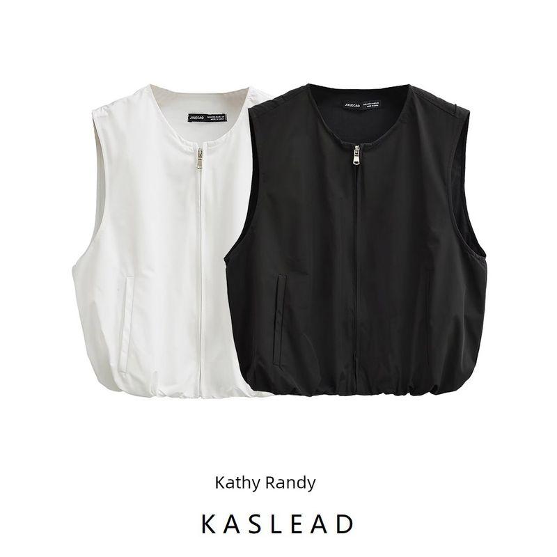 Kaslead New Arrival Women's Fashion Style Fashion Casual Easiest for Match Minimalist Balloon Hem Vest 2010770