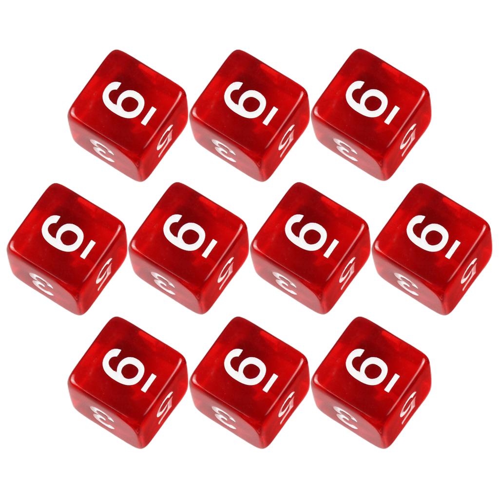 10 шт. D6 Кубики Многогранные Цифровые 1-6 Кубиков для Вечеринки Клуба Развлечений Настольная Игра