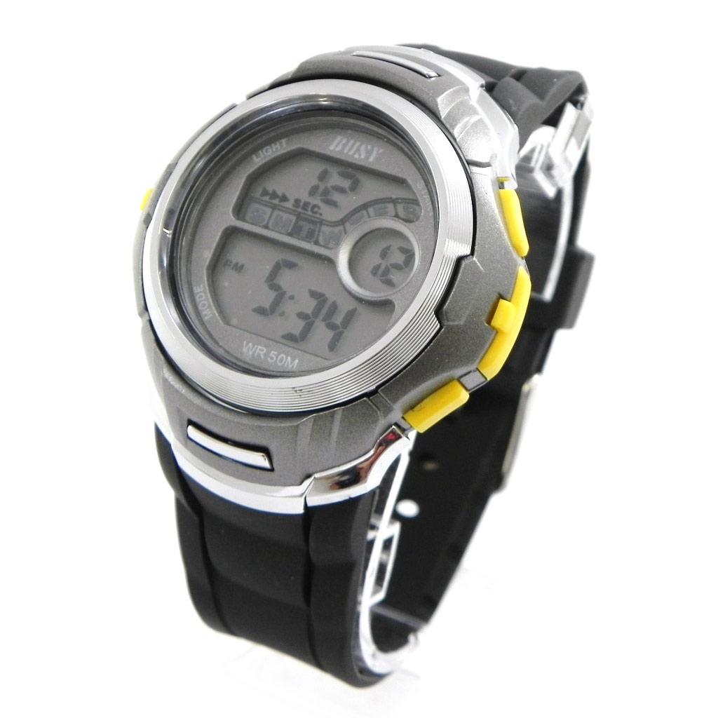 Les Trésors De Lily [I1050] - Montre Sport 'Busy' jaune gris