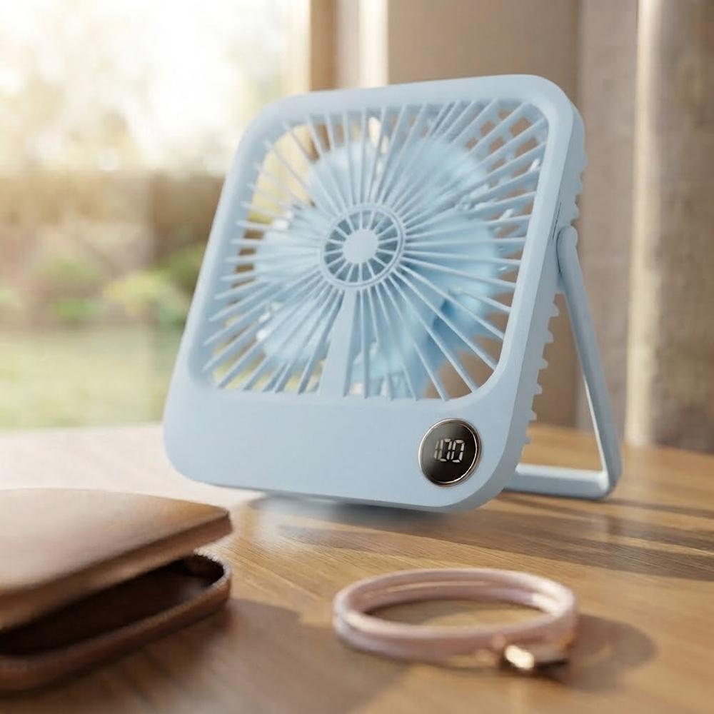 Desk fan, W30, with adjustable stand, blue
