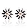 Temperament Women's Silver-plated Ear Jewelry, Korean Version of Retro Black Chrysanthemum Stud Earrings, Women's Models