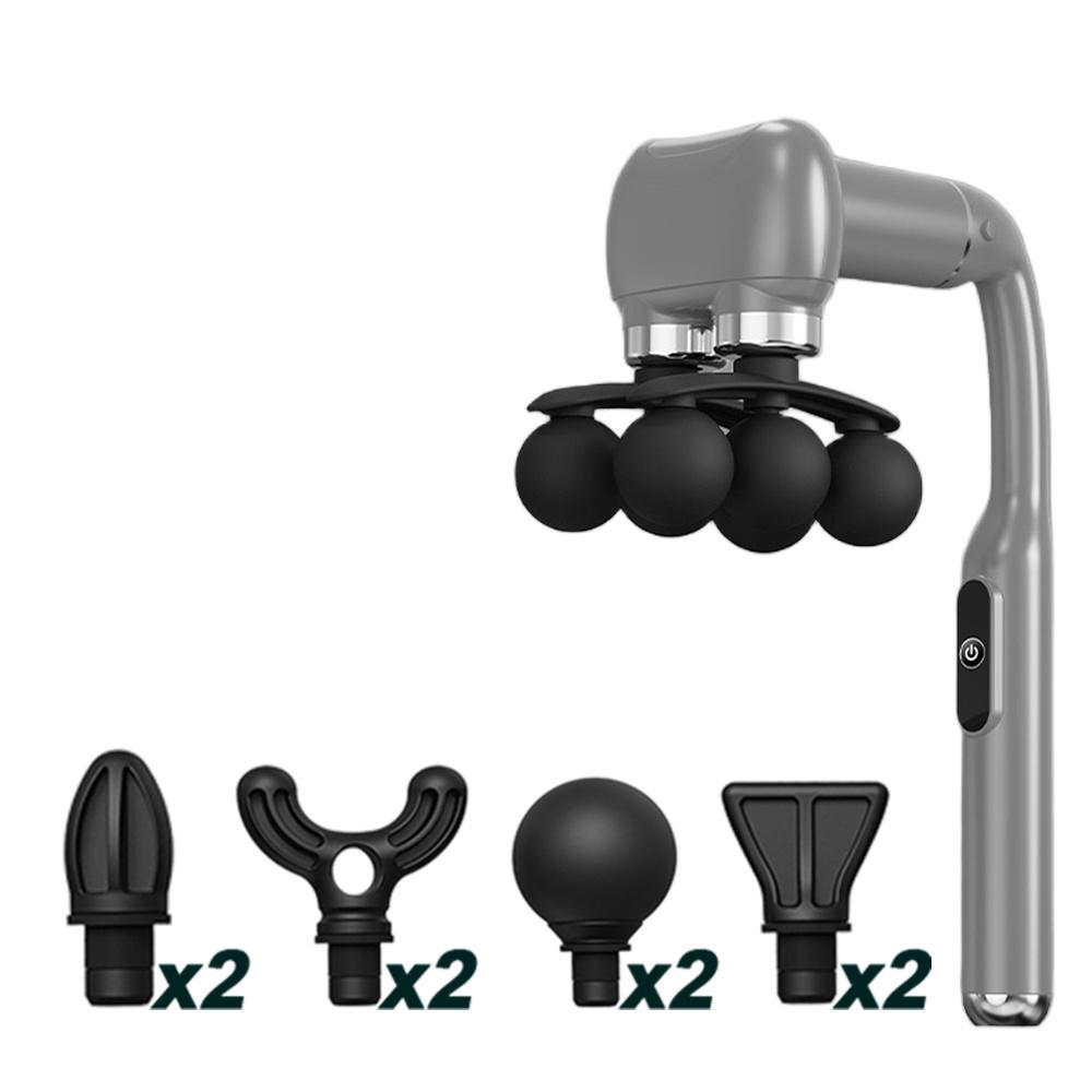 2026 New 6-Heads Handhel Fascia Gun High Frequency Vibration Body Massage Gun Neck Shoulder Waist Back Handle Massager Fascia Masajeador