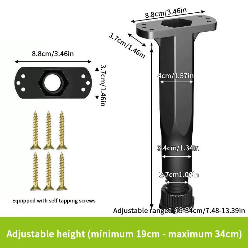 Телескопическая регулируемая опорная балка кровати, усиленная пластиковая ножка для мебели, ножка дивана, нижняя часть кровати, опорный кронштейн