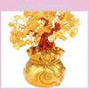 Elegant Feng Shui Money Wealth Tree With Yellow Citrine And Amethyst Crystal Gem