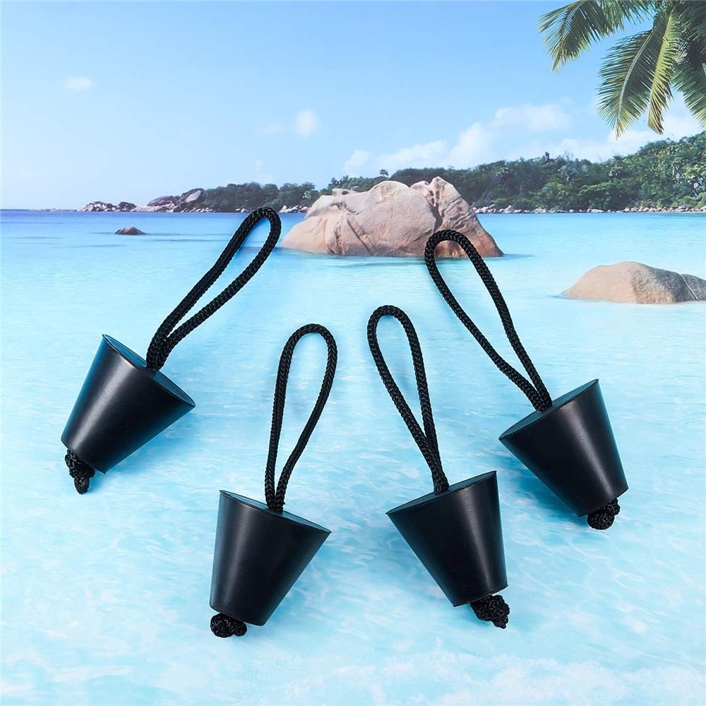 Набор из 8 шт. универсальных силиконовых пробок для сливных отверстий каяка – Заглушки для дренажных отверстий с ремешком, Аксессуары для каяка (Верхний диаметр 4 см)