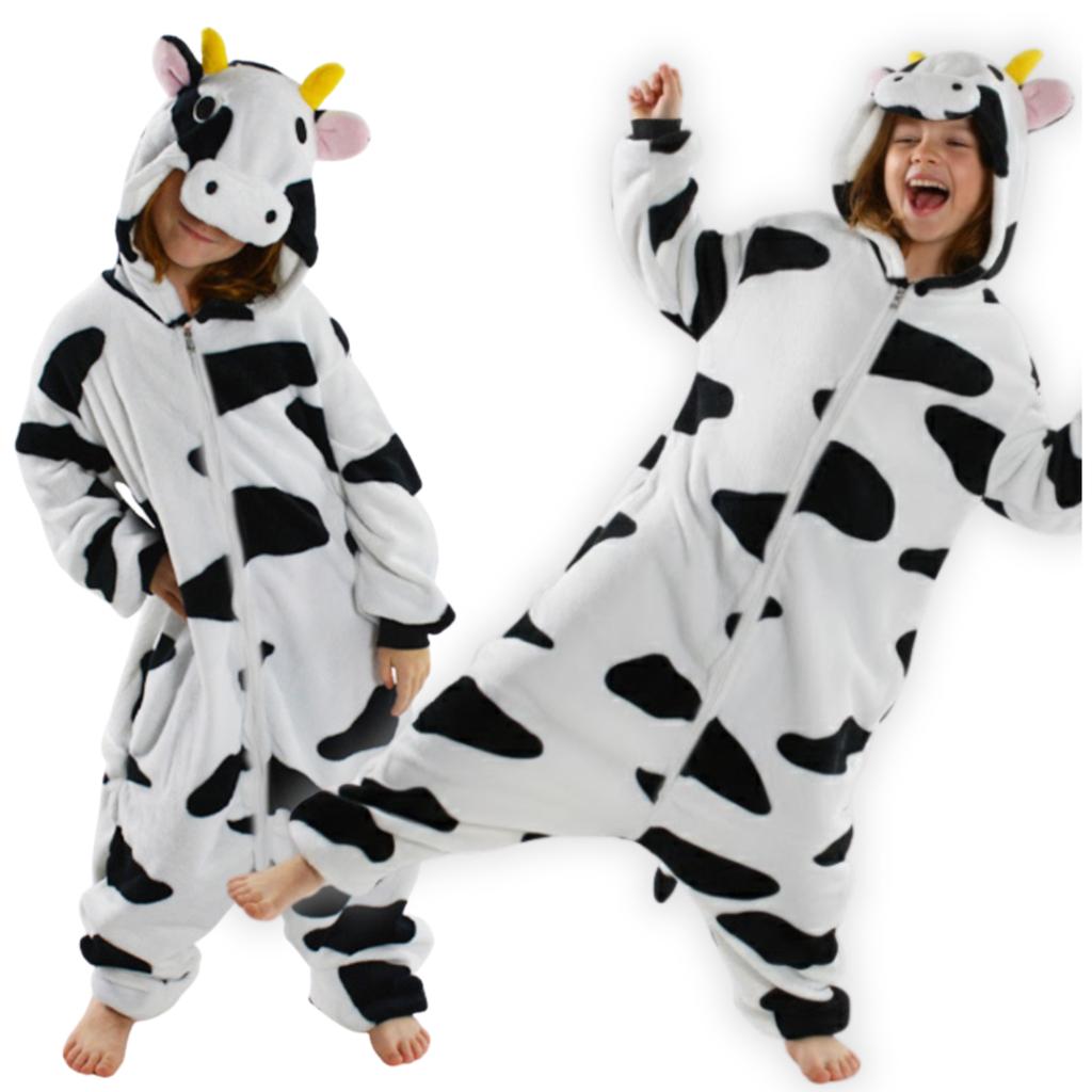 Cow warm one-piece pajamas children's costume kigurumi tracksuit 146-152 Onesie children 015pcN cow - 146-152