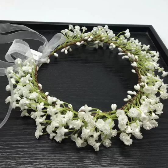 Девочки Венок Ободок Искусственные Цветы Листья Декор Регулируемая Лента Ручная Работа Гирлянда Свадьбы Фестивали Декор