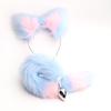 Anal Sex Toys Set Sexy Plush Cat Ear Headband Tail Plug Includes Butt Plug Ear Clip for Couple Training Fox Tail Bondage Gear
