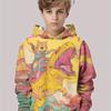 3D Digital Printed Brain Hole Universe, Cat Knight Dinosaur Adventure Hooded Sweatshirt, Fashionable and Trendy Casual Children's Clothing