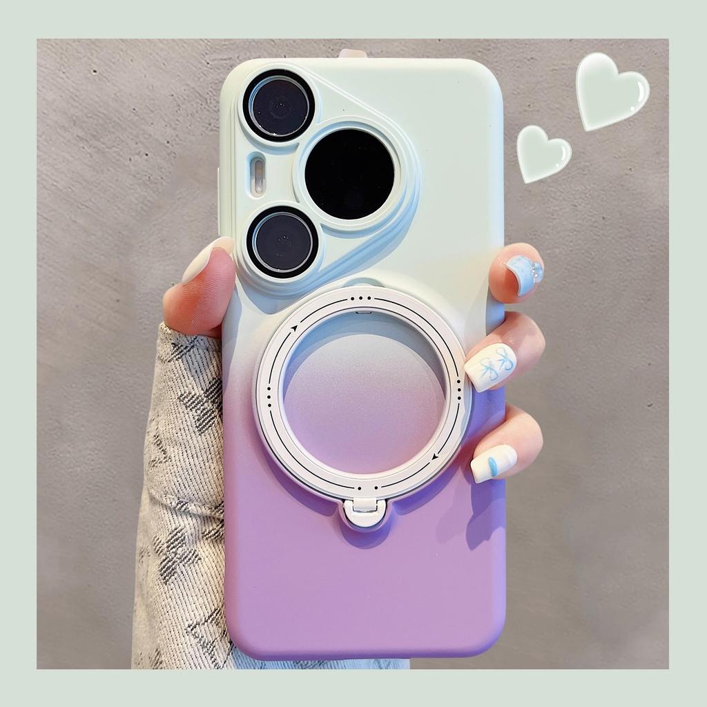 Чехол для мобильного телефона Huawei Pura70 Ultra Градиентный чехол-подставка Магнитная адсорбция Mate60Pro Жидкий силикон Противоударный защитный чехол