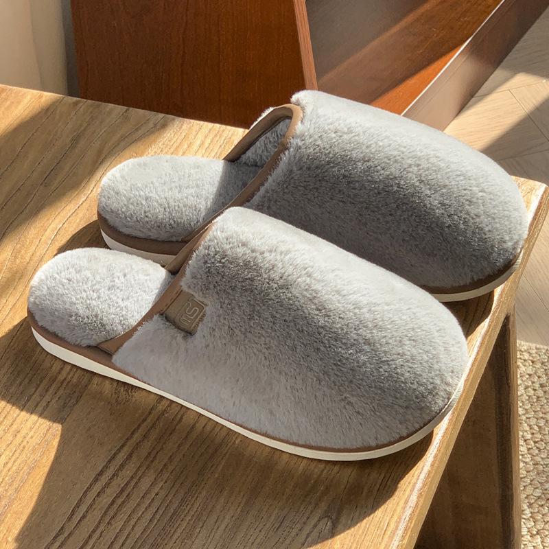 Soft Cotton Plush Winter Slippers: Warm, Non-Slip Indoor Footwear for Couples