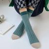 Korean Fashion Retro Socks Women Multicolor Striped Casual Harajuku Woman Socks College Style Cotton Girls Students Crew Socks