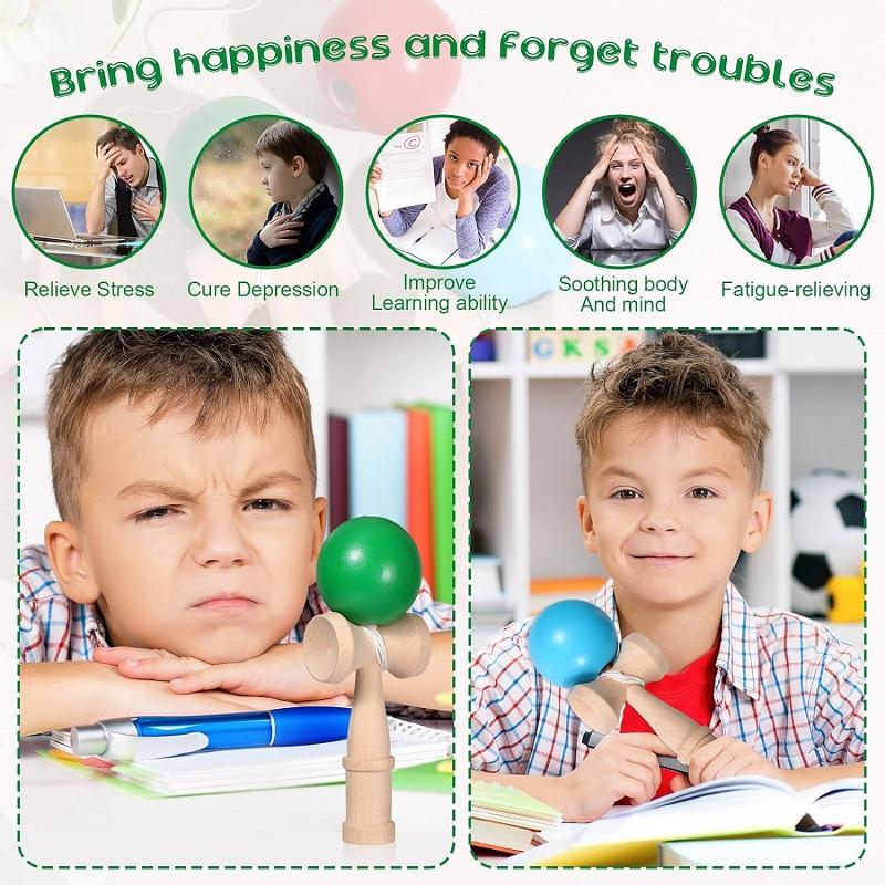 Деревянная игрушка Профессиональный умелый жонглирующий мяч Ловить мяч в чашку Традиционная игра Координация рук и глаз Обучение Для детей