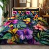 2/3pcs Bedding Set Floral and Leaf Design Pattern Brushed Digital Print Duvet Cover Set Soft Comfortable
