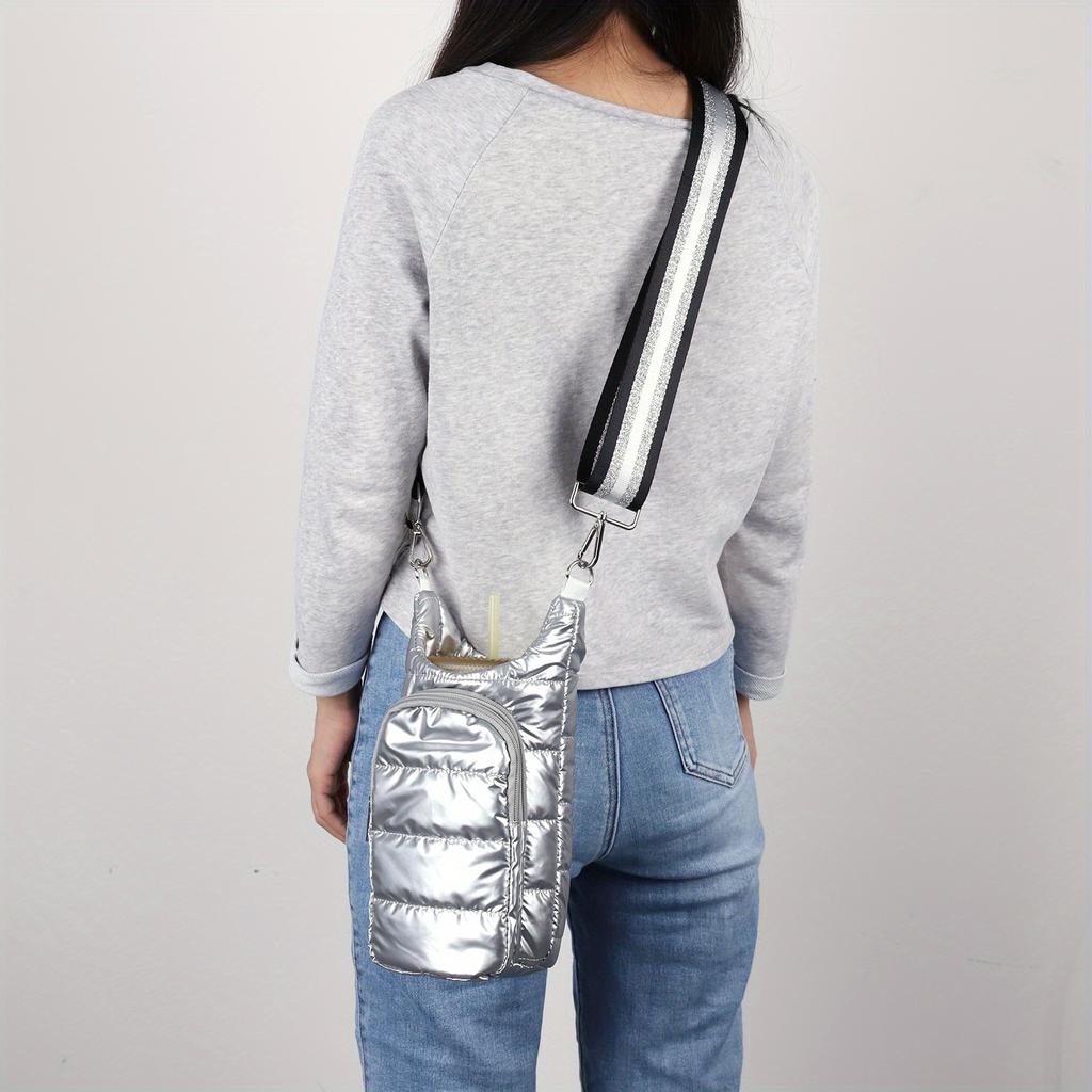 1 шт. Сумка-переноска для бутылки с водой, сумка-кроссбоди, рукав-держатель для бутылки с водой с плечевым ремнем, стеганый мягкий чехол для бутылки с водой, сумки