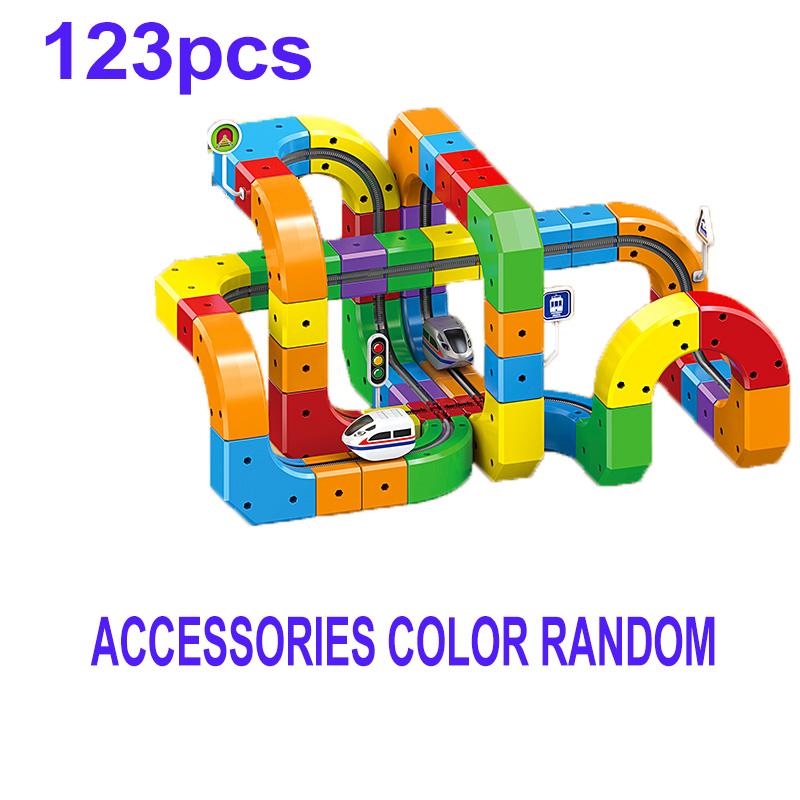 Магнитные рельсовые машинки-кубики для детей, развивающая игрушка, конструктор DIY, волшебный поезд на трассе, гравитационный лабиринт, рождественские подарки
