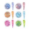 6 Colors Set Mixed Size Hexagon Gradient Nail Glitter Sequins Sparkly Spangles Nail Art Decoration