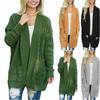 Warm And Chunky Knit Women Cardigan Sleeve Casual Sweater Outwear