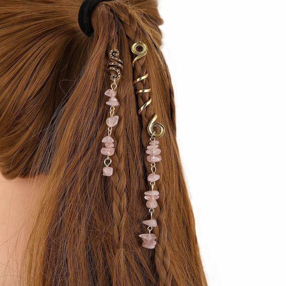 2Pcs/Set Long Tassel Spiral Dreadlock Hair Clip Braiding Hair Tie Women Dreadlock Styling
