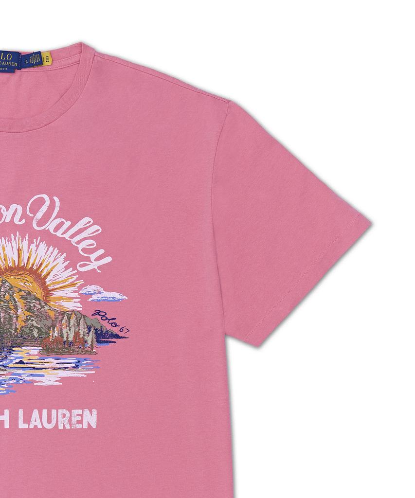 POLO RALPH LAUREN Классический крой Хлопковая футболка с графическим принтом - Красная