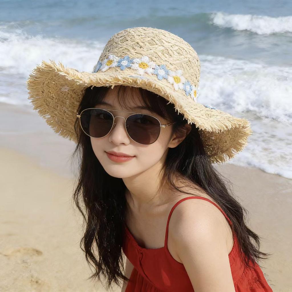 Straw hat big brim summer sun hat travel vacation beach hat sun hat