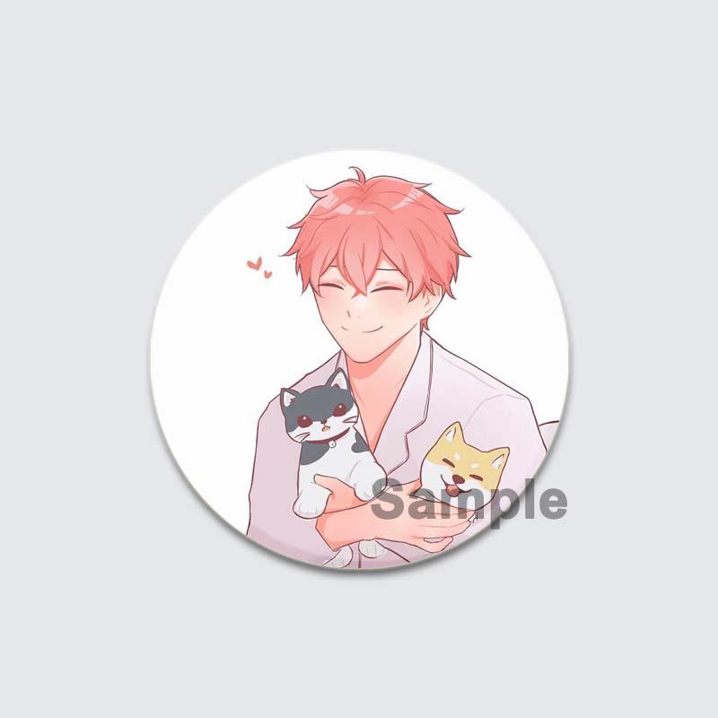 32/44/58 мм Круглые Аниме Подарочные Булавки Ручной Работы Брошь Сато Мафую/Уэнояма Рицука Мультфильм Значок на Рюкзаке Ювелирные Изделия Аксессуары Подарки