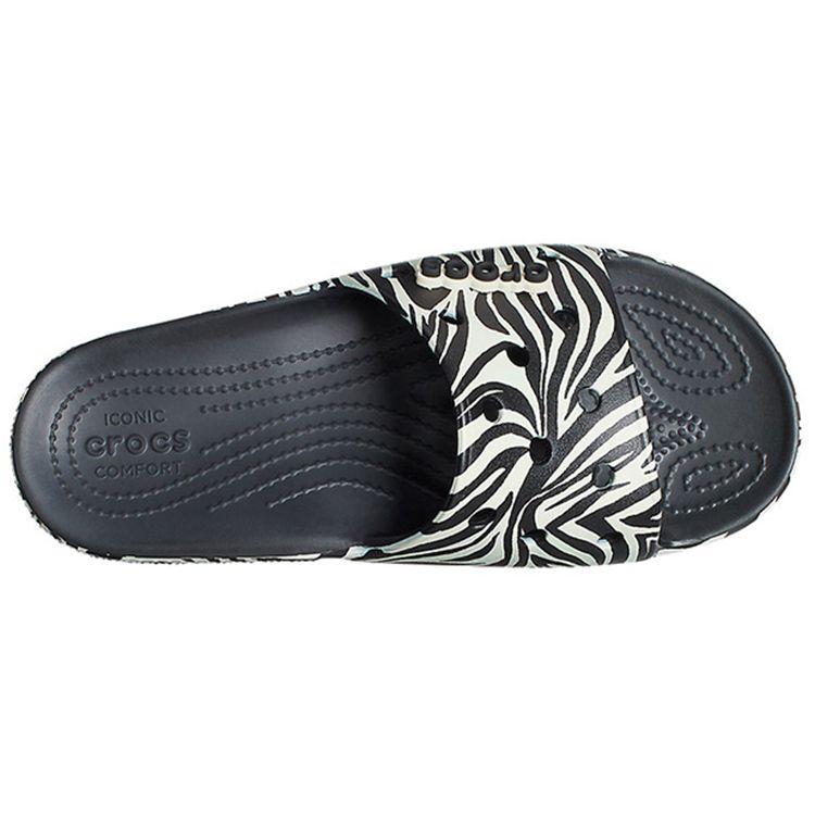 Crocs Casual Fashion Flat Sports Slippers Women Slippers Black Zebra 207841-0ZG