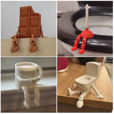 1 шт. Шоколадные фигурки, напечатанные на 3D-принтере, с подвижными суставами. Реалистичные настольные украшения для дома и офиса. Декоративные скульптуры